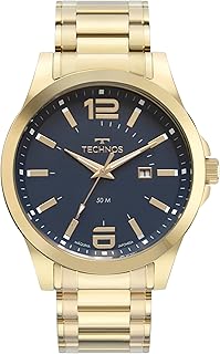 Relógio masculino technos analógico dourado performance racer 2
