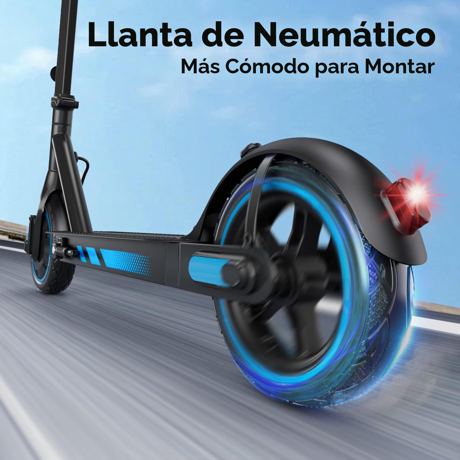 EGGKING Patinete Electrico Adultos, Potencia Nominal 500W, Autonomía 35 Km, App Control, 25Km/h, 10.5Ah Batería, 10" Neumático, Luces LED Delanteras/Traseras, 3 Modos De Elocidad