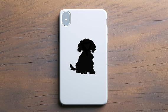 Pet Dog Cockapoo Silhouette 12 Cute Stickers Pack - Dog Lover Gifts - Car Bumper Sticker - Light Switch Sticker - Wall Decal - Scrapbook Stickers (Black, Extra Small Pack)