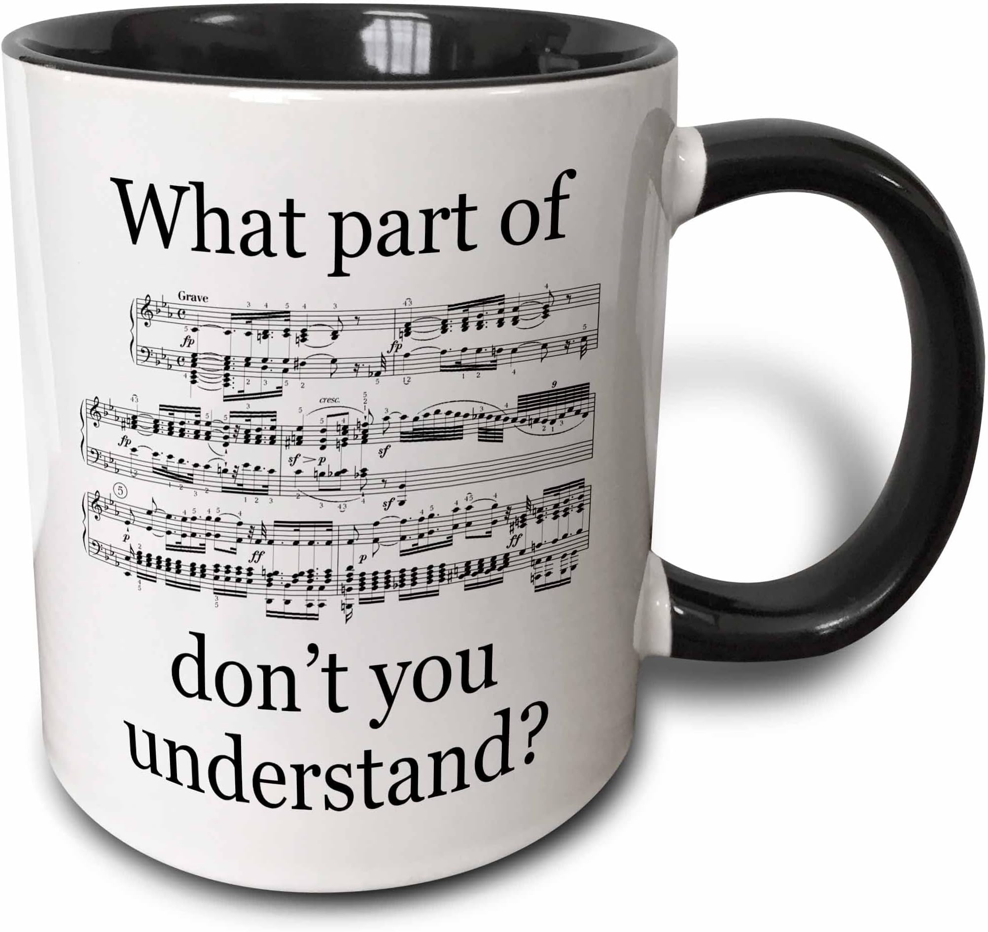 11oz Coffee Mug - Two-Tone Black Musician's Funny Quotes, Music Note Gifts, Music Mugs, Unique Artist Gifts