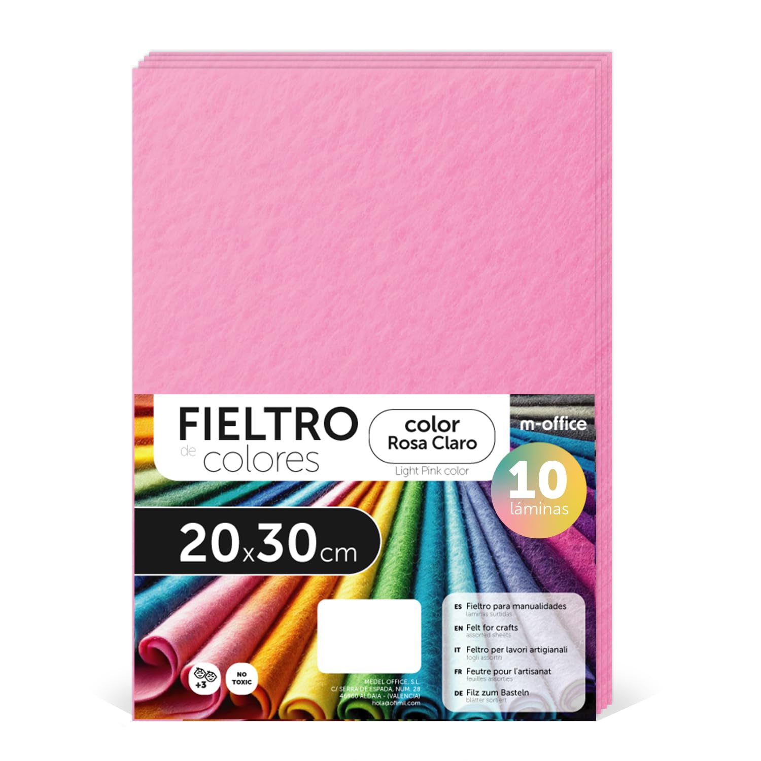 Fieltro para Manualidades, Fieltro de Colores, Suave y Flexible, Material para Costura, Telas Patchwork, Ideal para proyectos DIY, artesanía o decoración, 20x30cm - m-office (rojo, 10 uds) — view 41