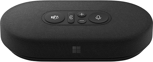 Microsoft Moderno altavoz USB-C, certificado para Microsoft Teams, altavoz estéreo compacto de 2 vías, controles de llamada, micrófono reductor de
