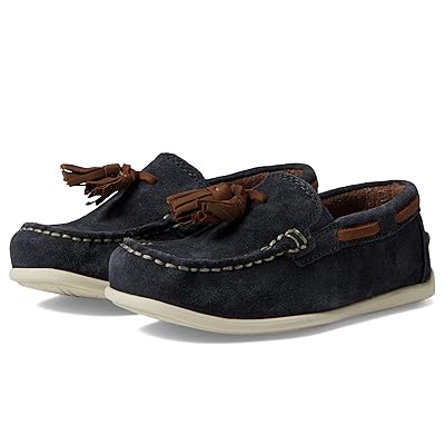 Florsheim Kids Jasper Jr Moc Toe Drop Tassel (Toddler/Little Kid/Big Kid) Boys Shoes Navy Suede
