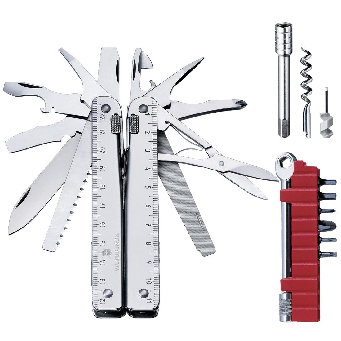 Victorinox Swiss Tool X Plus Ratchet Swiss Army Pocket Knife, Large, Multi Tool, 38 Functions