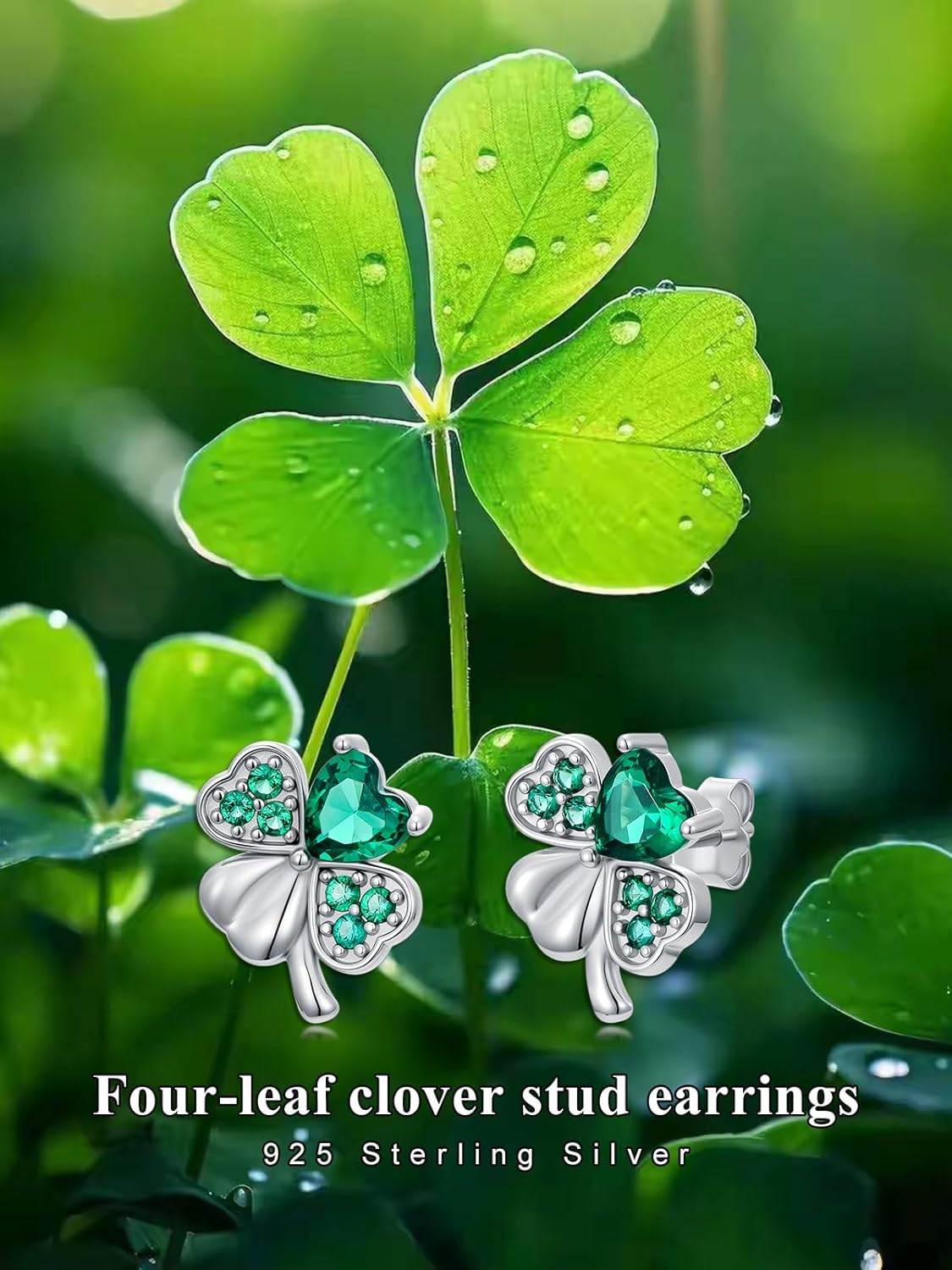 Dorunmo St Patricks Day Clover Earrings 925 Sterling Silver Celtic Knot Four Leaf Clover Stud Earrings Irish Shamrock Earrings St Patrick's Day Jewelry Gifts for Women - Image 6