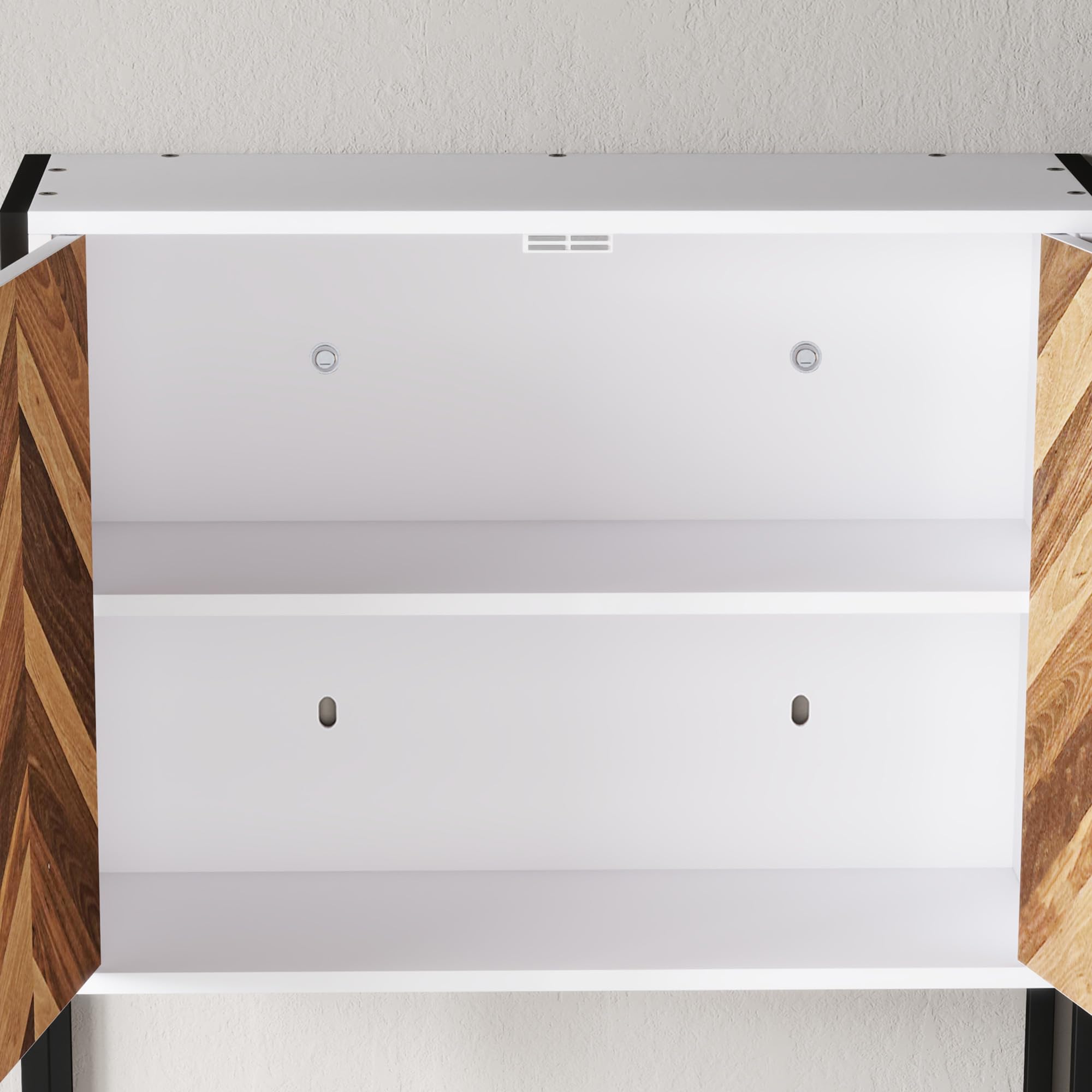 HOMCOM Armario de Pared para Baño Multiusos 59x20x60 cm Multicolor | Mueble de Baño Suspendido, Armario Colgante de Almacenamiento, con 2 Puertas, Estante Ajustable, Estante Abierto