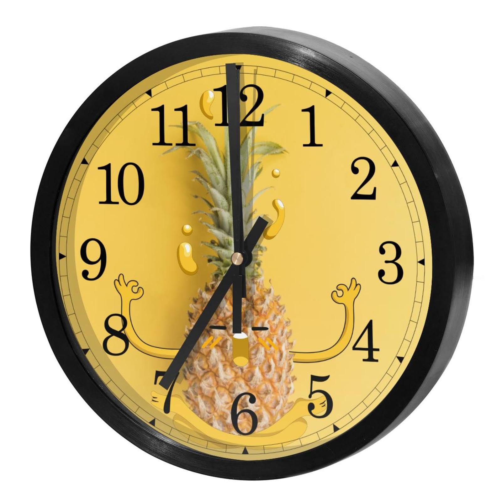 Horloge murale pour maison et cuisine au design ananas