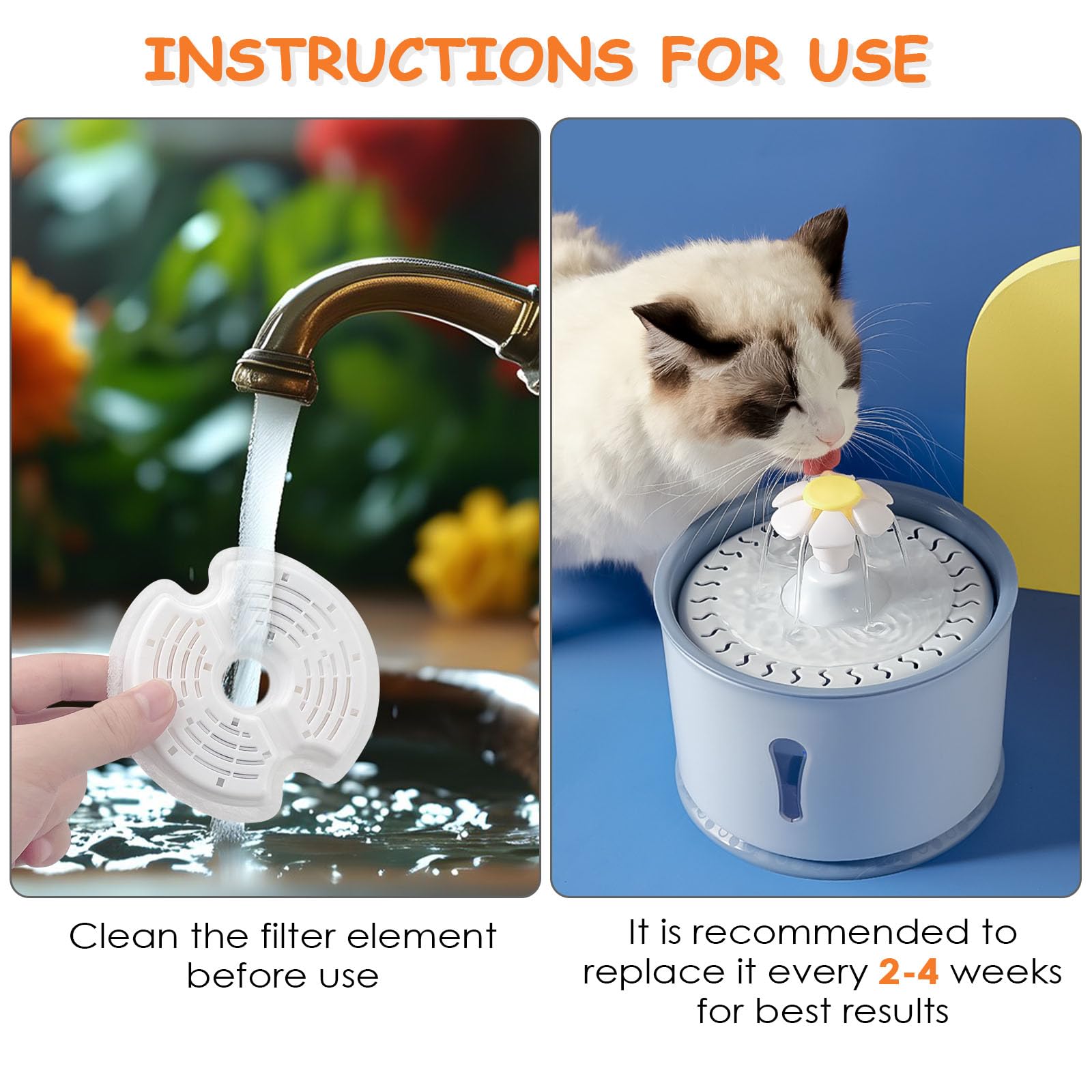 4x Trinkbrunnen Filter Für RIZZARI – Dreifache Filtration, Weiß, 9,8 Cm Durchmesser, Für 3,6L-8L Wasserspender