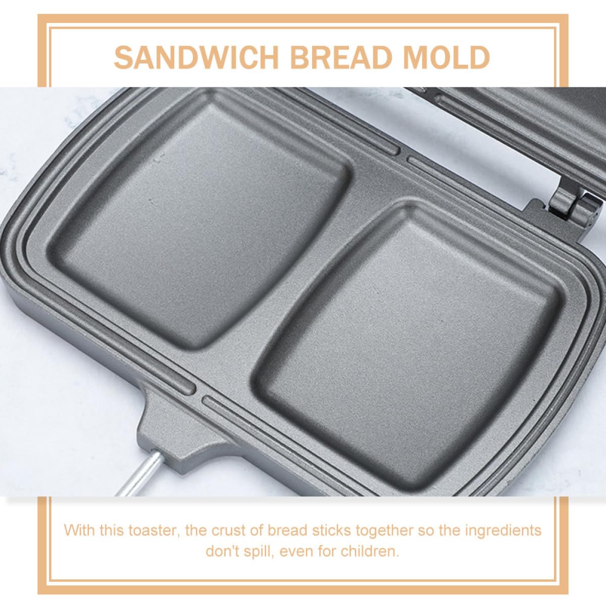 INOOMP Padella Doppia in Lega di Alluminio Antiaderente, Adatta a Gas e Piani Riscaldanti, per Famiglie e Campeggio, per Preparare Sandwich e Colazioni