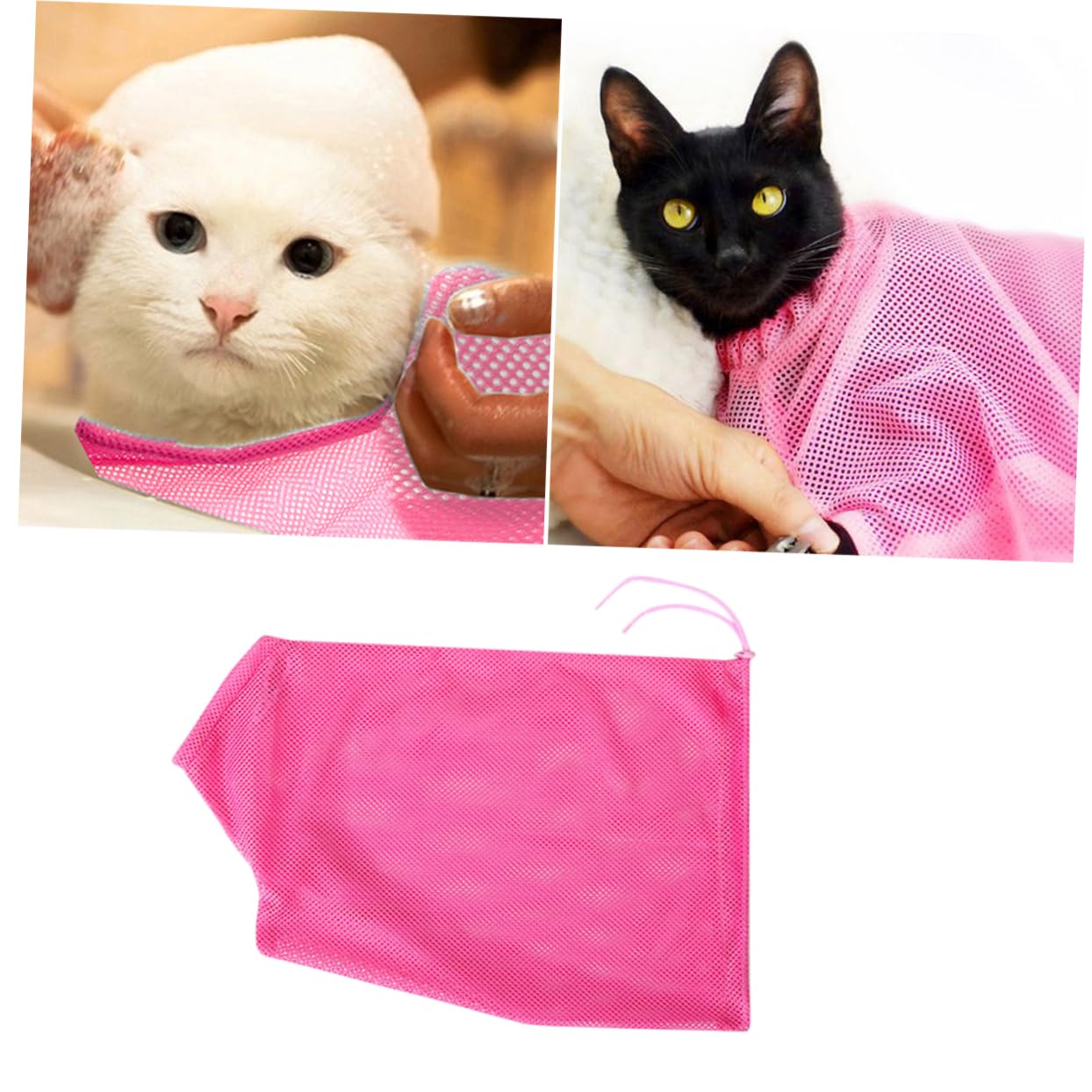 COLLBATH Bath Bag for Mesh Bag for Bathing Matted Fur Remover Nail Trimming Pouch