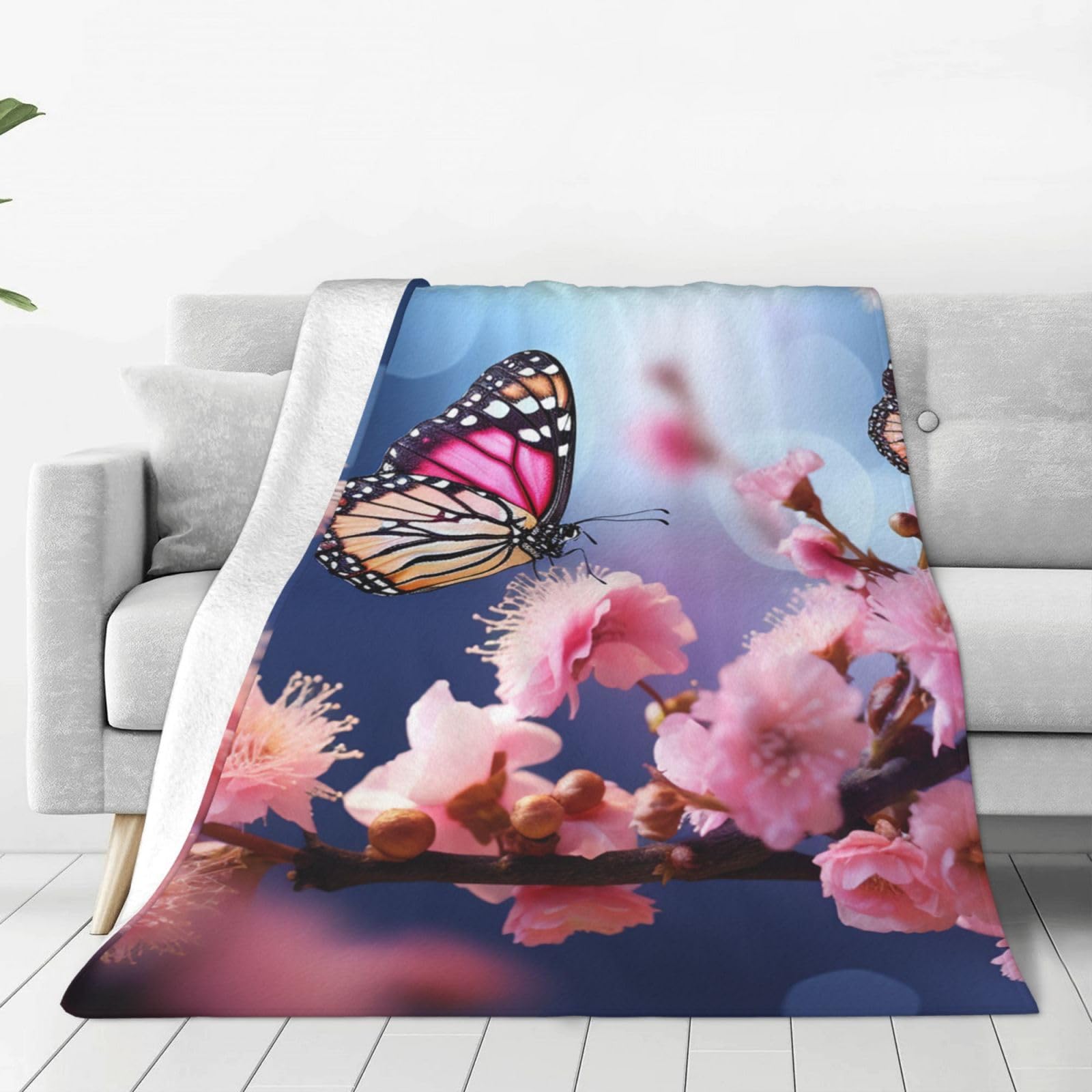 Couverture polaire douce fleurs roses une idee cadeau pour lit et canape