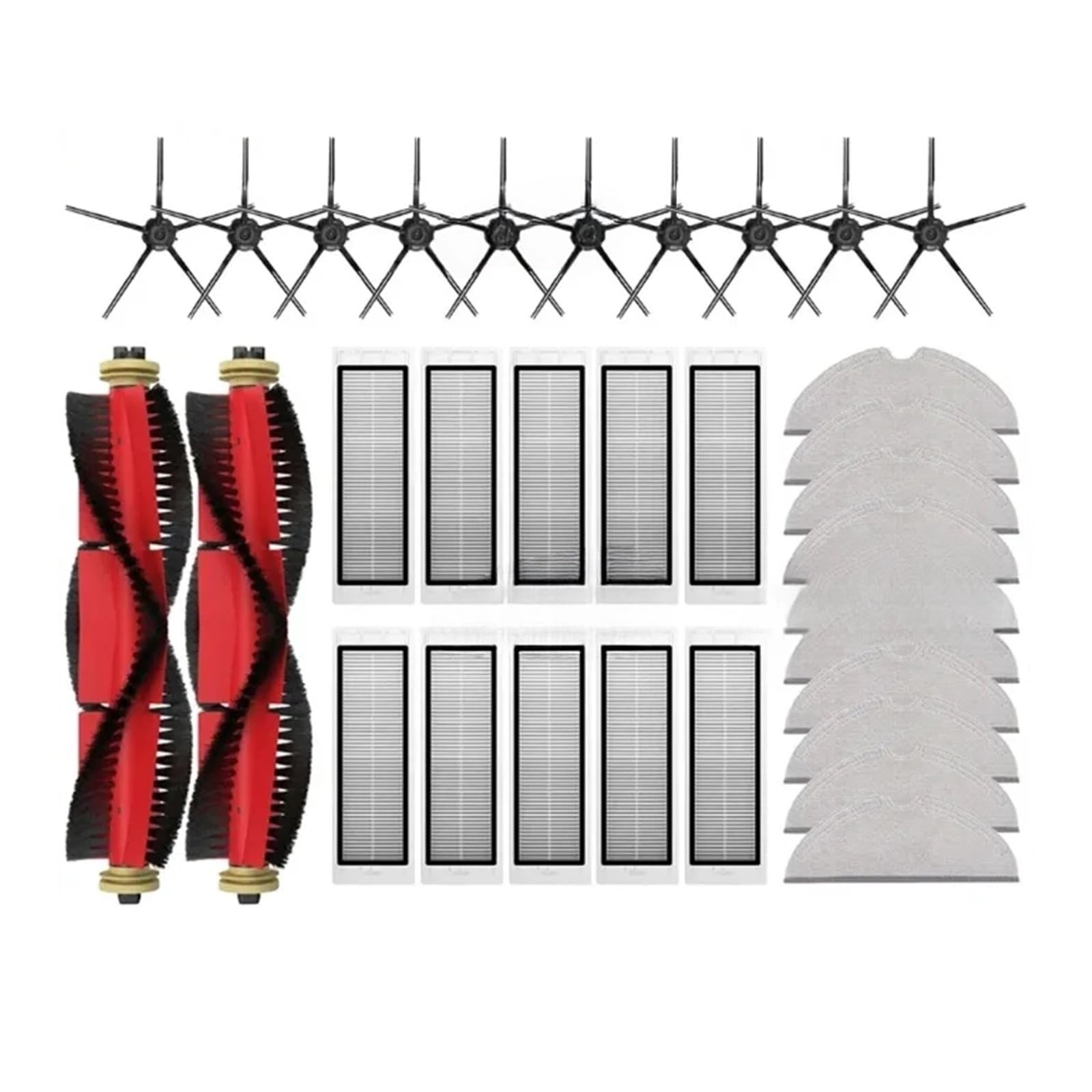 PORRSYDCD Roller Side Brush Filter Mop Accessories，Compatible With Roborock S5, S5 Max, S6 MaxV, S6 Pure, E4, E5, S51, S52, S55 Parts(Set H)