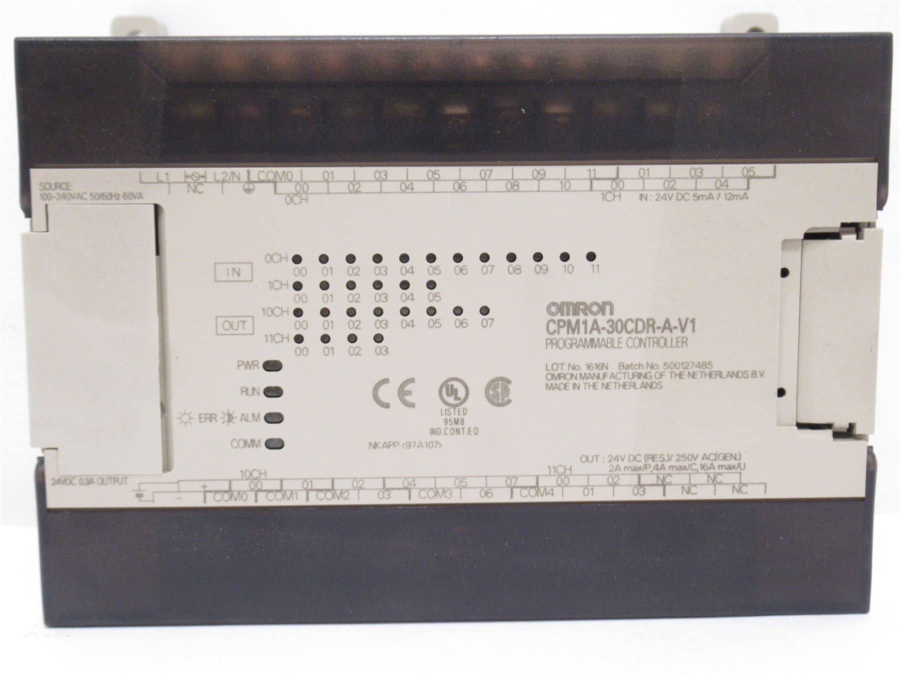 Omron CPM1A-30CDR-A-V1; Controller; 230VAC; 24"; 16-Out