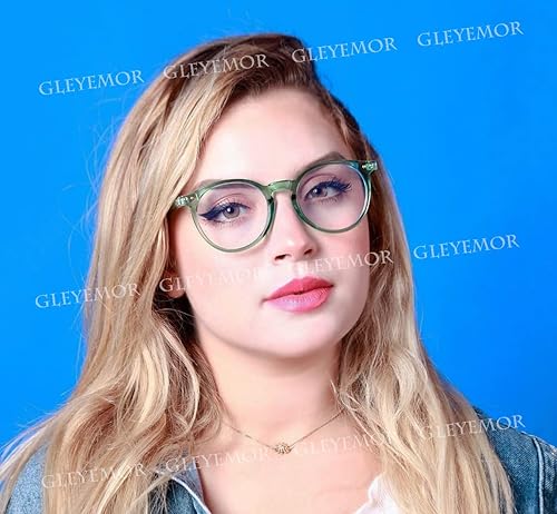 Miniatura 9 de Gleyemor Lentes de luz azul para hombres y mujeres, lentes vintage de marco redondo para computadora