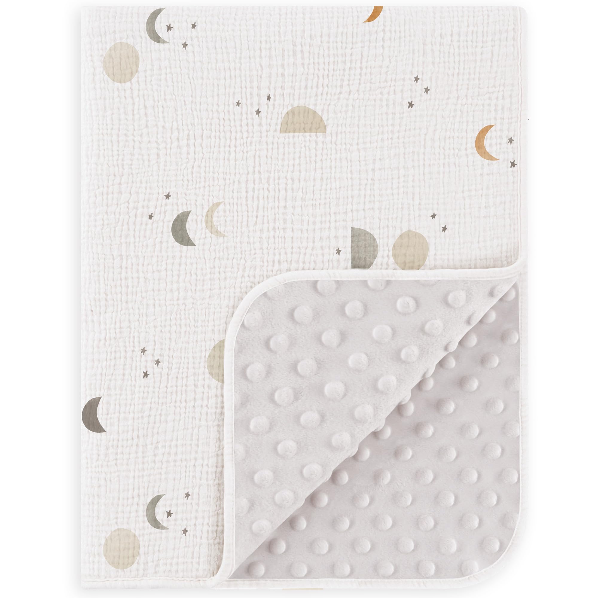 Susurration Babydecke Baumwolle Baby Decken Neugeborenen, Weiche Krabbeldecke 75x100cm,Multifunktional Minky Kuscheldecke für Kleinkinder Mädchen Junge