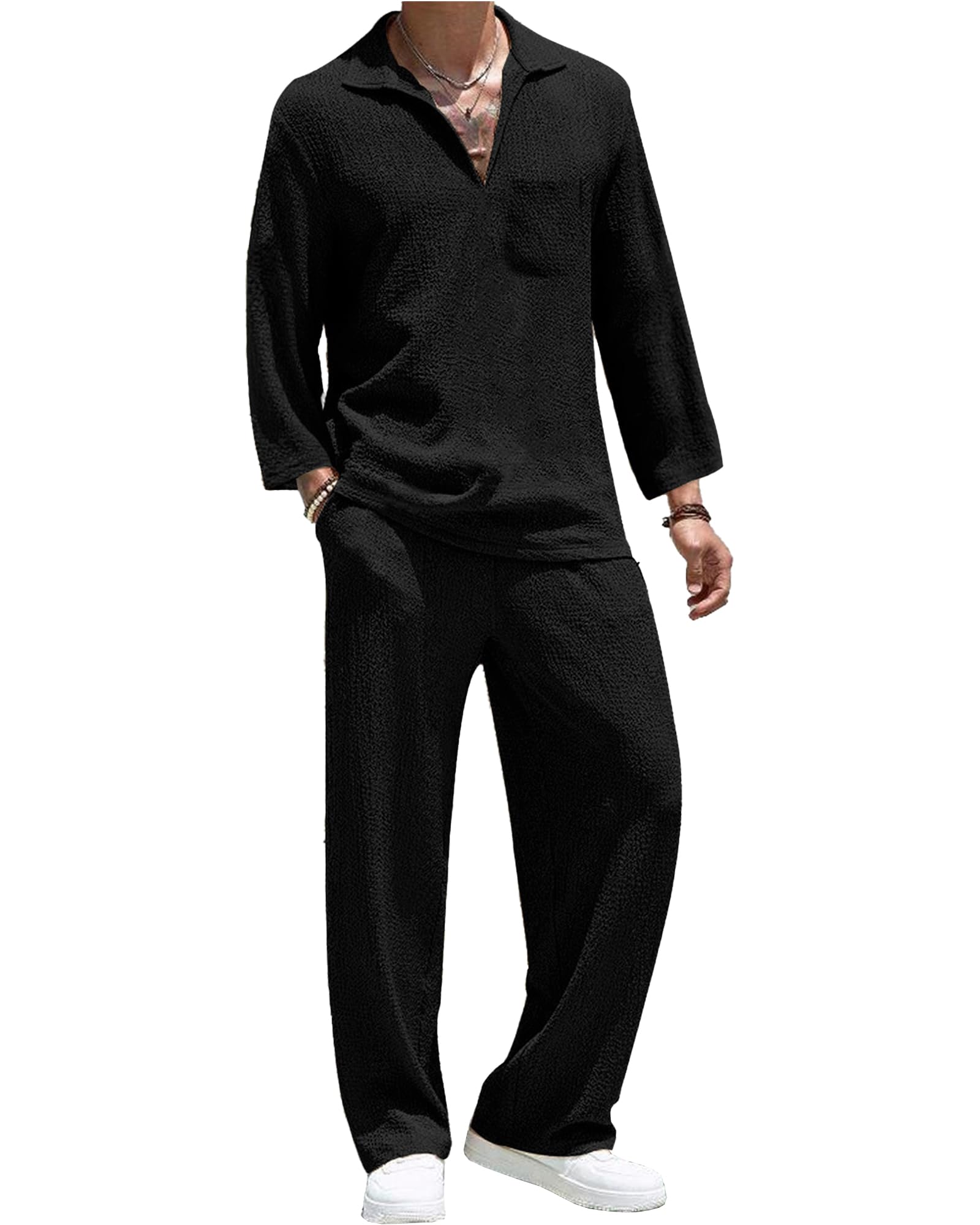 2 Teiler Herren Sommer Casual Trainingsanzug Sommeranzug Herren Leicht Hawaii Outfit für Jeden Tag und Urlaub