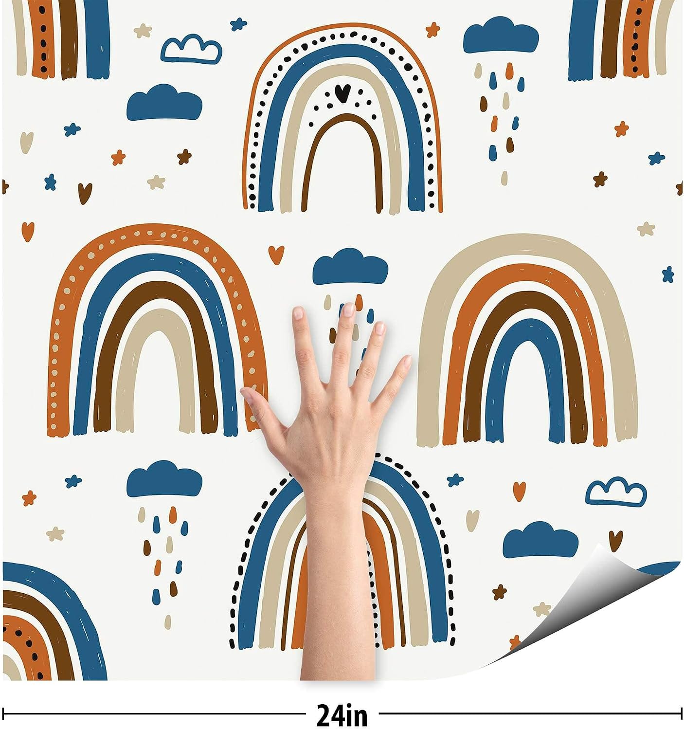 SpeedWallpaper Blue Rainbow Peel and Stick Removable Wallpaper 0344