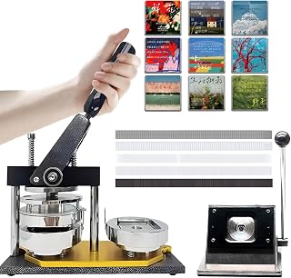 2 * 2in Square Refrigerator Fridge Magnet Maker Machine with 100Pcs Consumables DIY Photo Badge Button Maker Machine Machine Set +100pcs Consumables