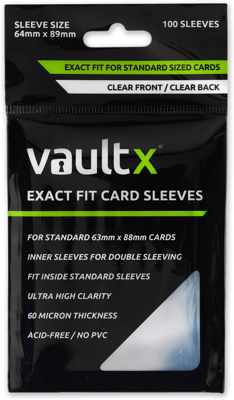 Exact Fit Trading Card Sleeves, Soft, High Clarity, Perfect Inner Sleeves, Collectible Card Games, Sports, TCG (100 Pack)