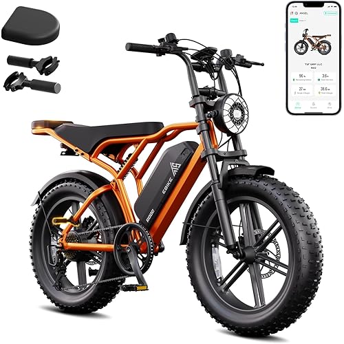TST Electric Bike for Adults, 1500W Peak Brushless Motor 28 MPH 60 Miles/110 Miles Fat Tire E Bike with 48V 15Ah/ 25Ah Removable Battery 20" Electric Dirt Bike Hydraulic Suspension and 7-Speed