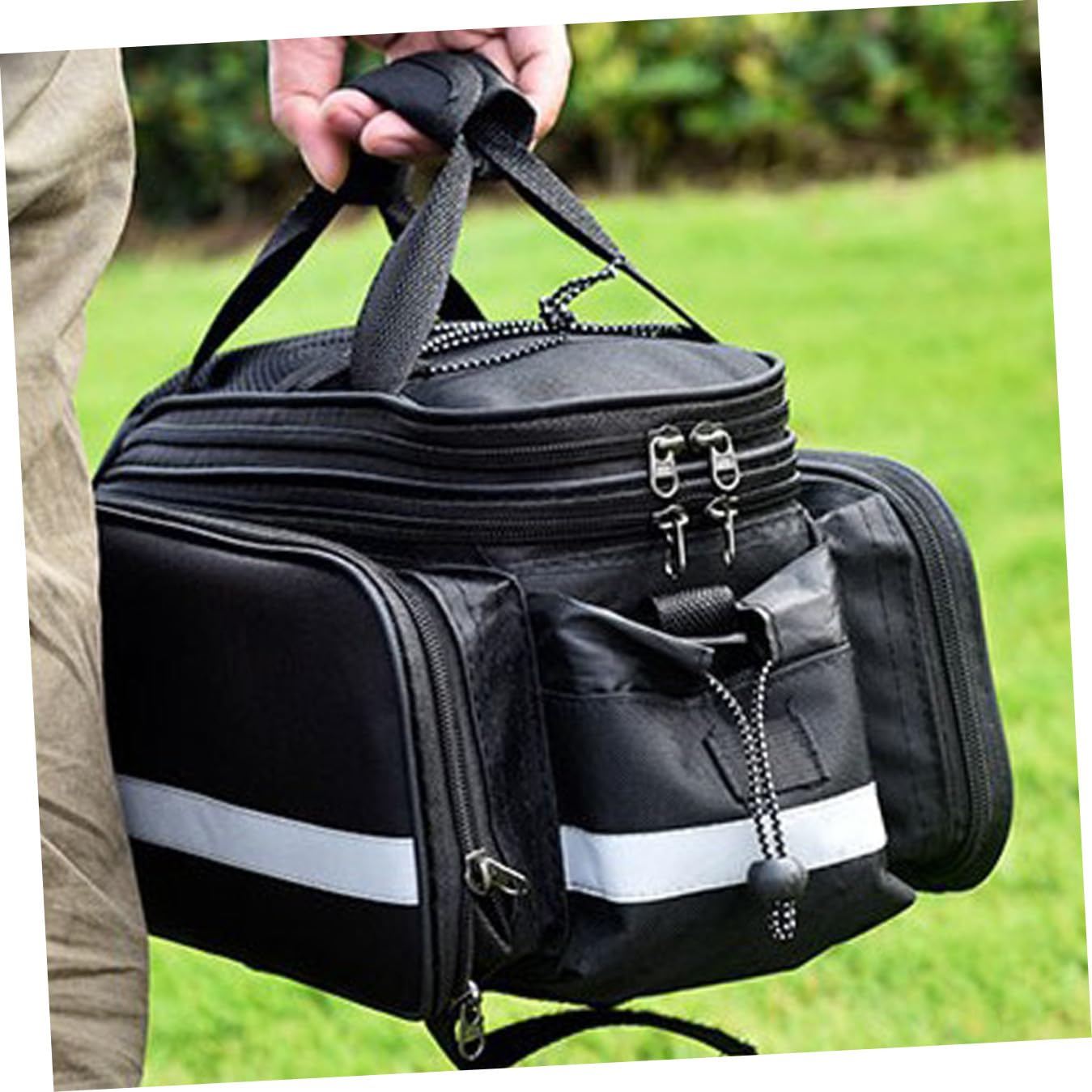 Oxford Stoff Gepäckträgertasche Schwarz fürs Fahrrad