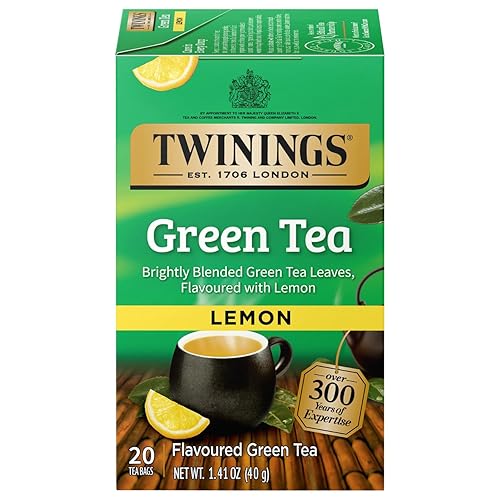 Twinings Té verde con limón - Sabroso té verde con trozos de limón, bolsas de té con cafeína envueltas individualmente, 20 unidades