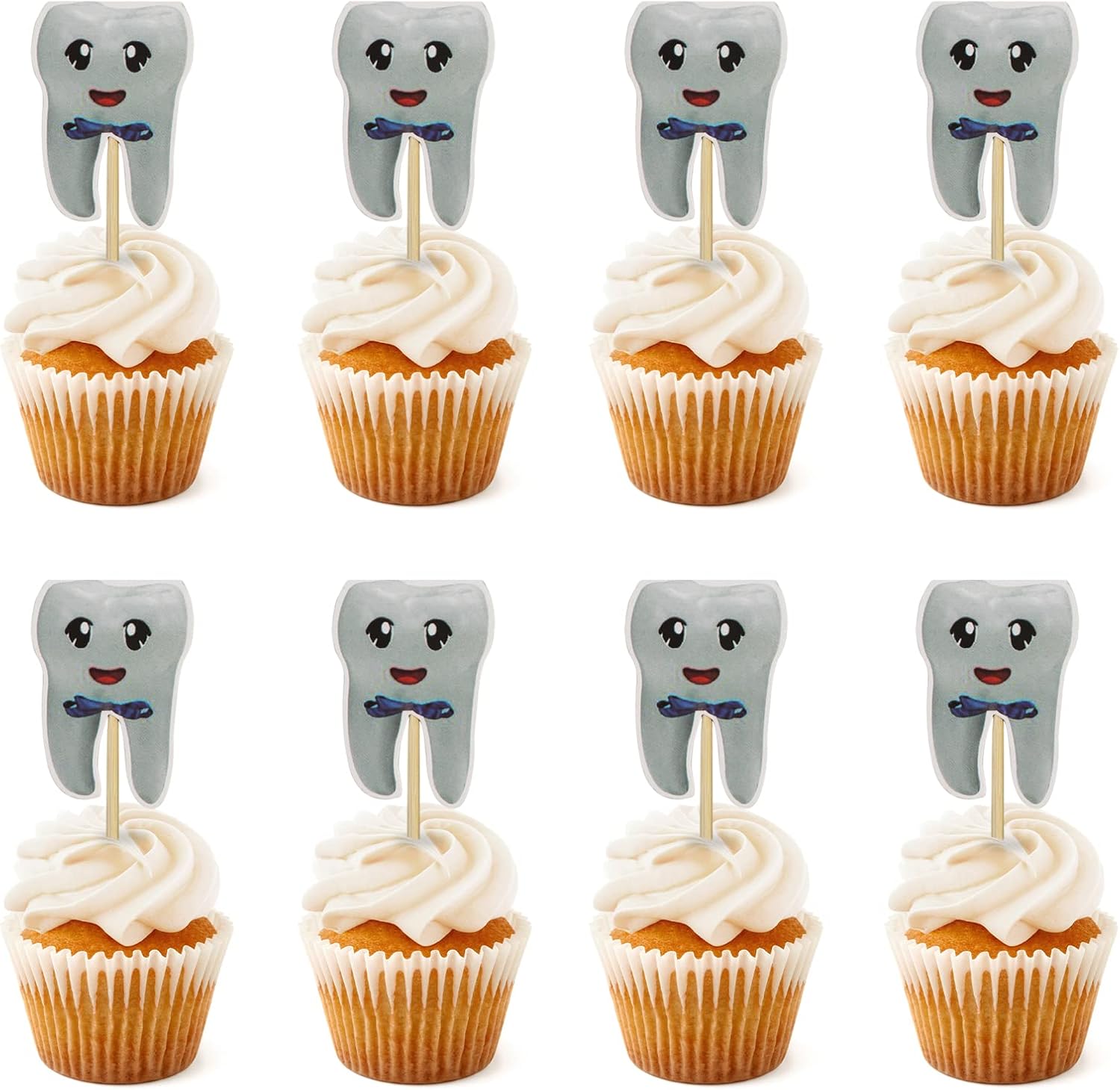 20 pcs teeth Cupcake Toppers,teethTheme party supplies for
