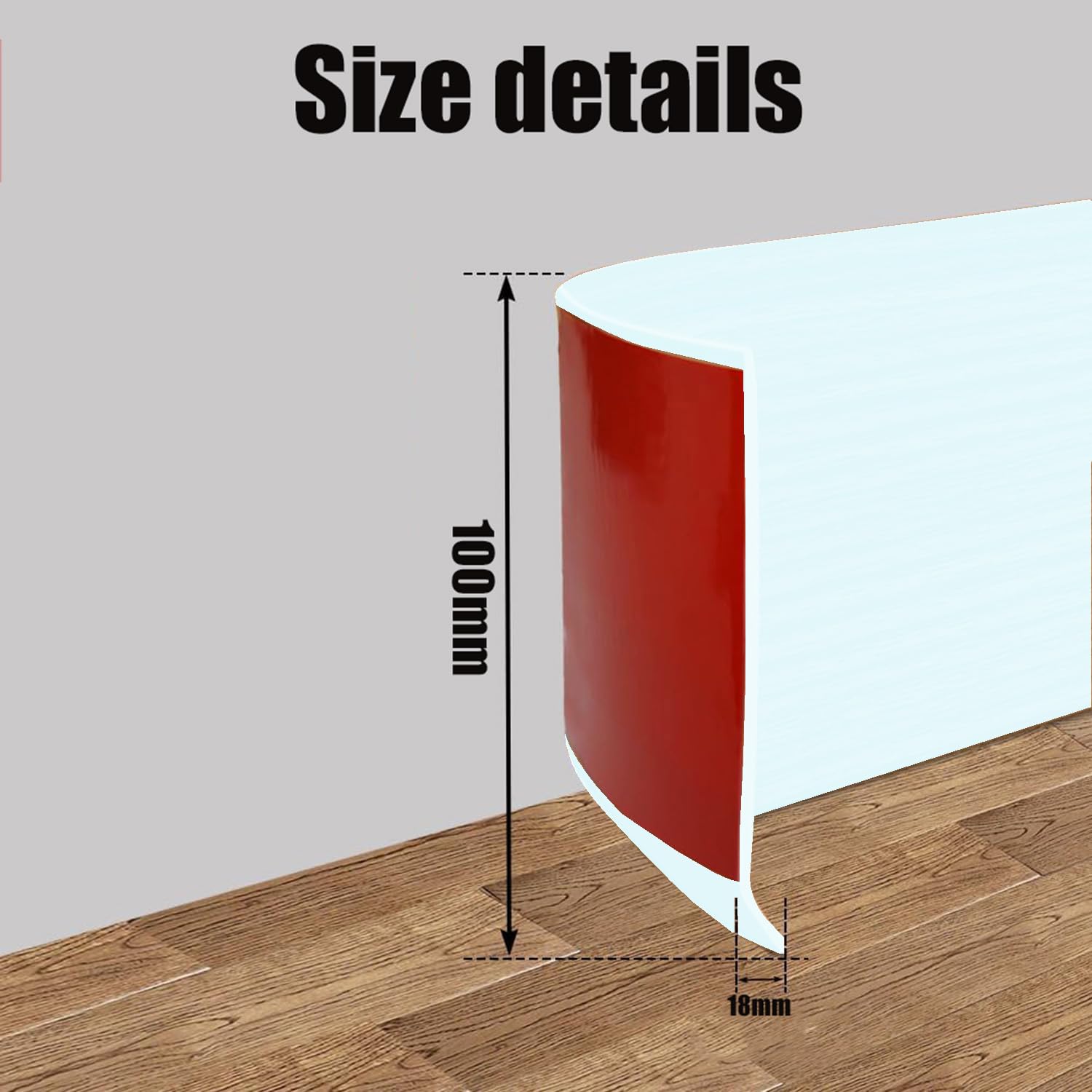 Aluminiowa listwa przypodłogowa, Odklej i przyklej Listwy przypodłogowe Listwa przypodłogowa 10 cm Guma winylowa Wielokolorowa 5-10 m(White,10m)