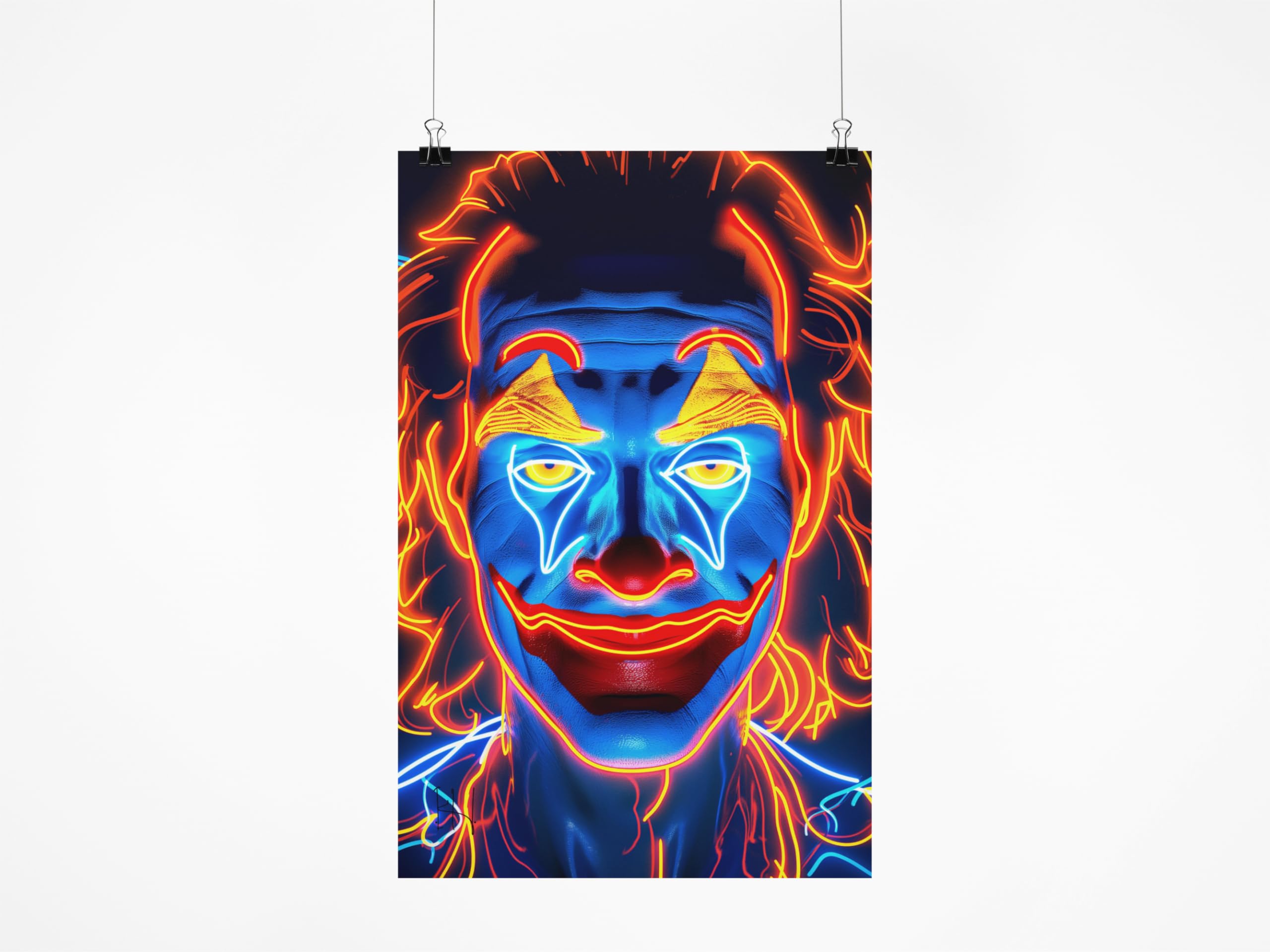 Affiche Le joker Batman néon pour remplacer un mur blanc terne