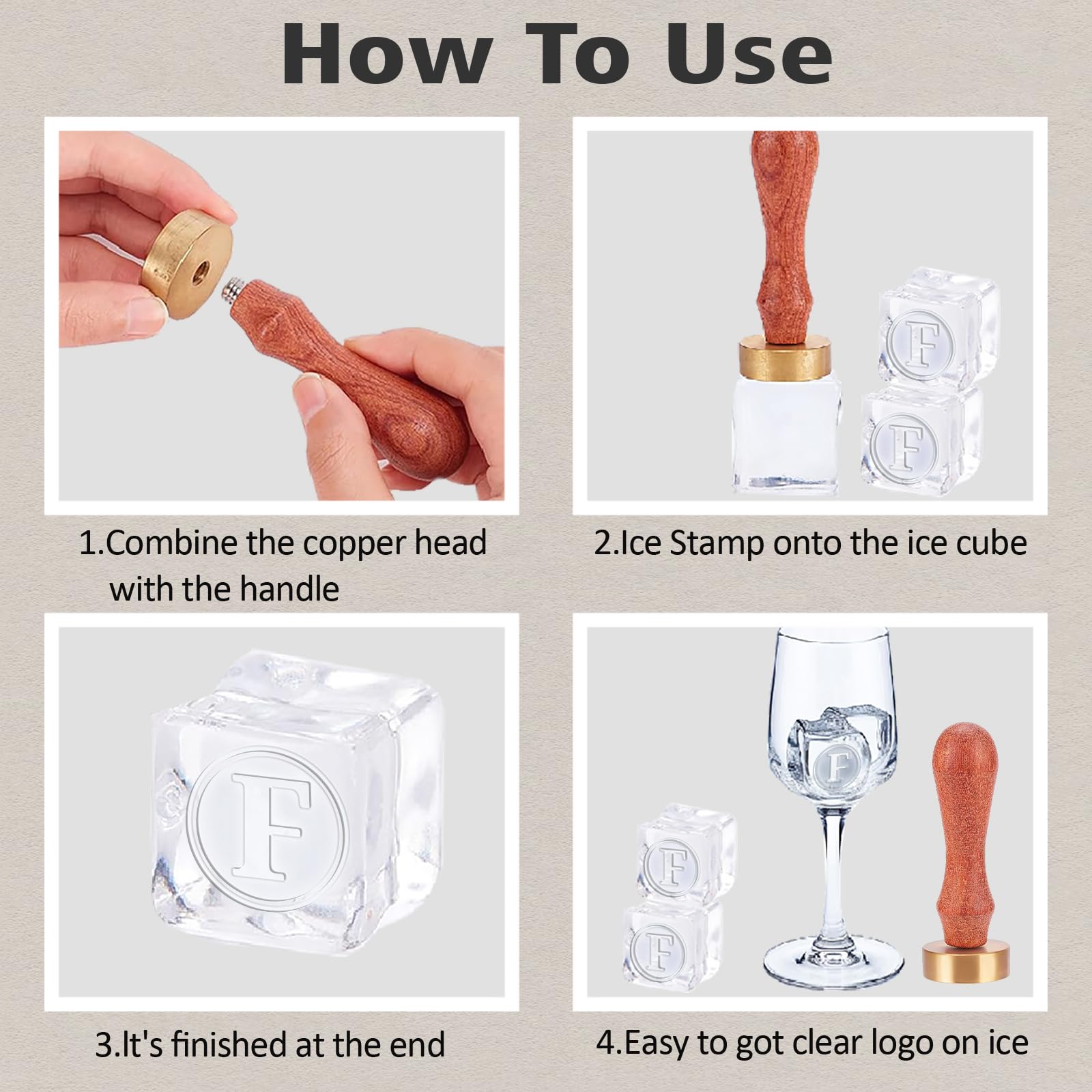 CHGCRAFT Eisstempel Buchstabe M - Personalisierte Eiswürfel Für Whisky & Cocktails