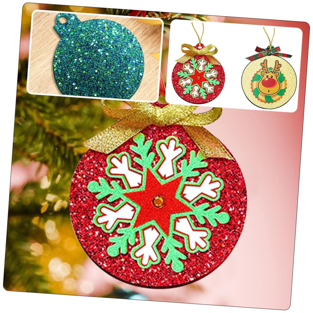 NUOBESTY 3 Ensembles Moule Silicone Rond pour DIY Plaque De Noël De Silicone Transparent Moule Souple Et Facile À Démouler pour Décorations Suspendues 4 Pièces * 3