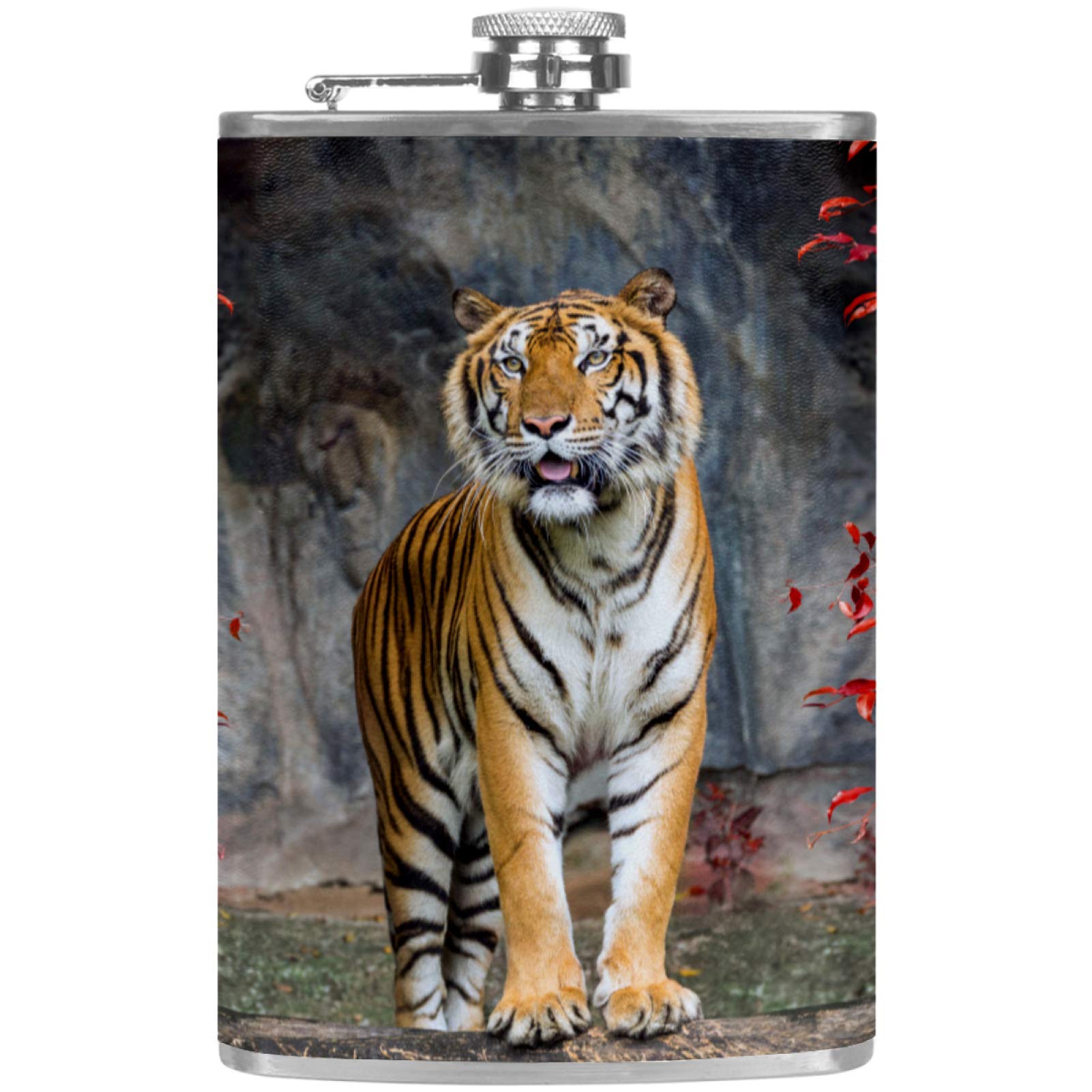 Flasque à whisky tigre en cuir, le cadeau parfait pour les buveurs