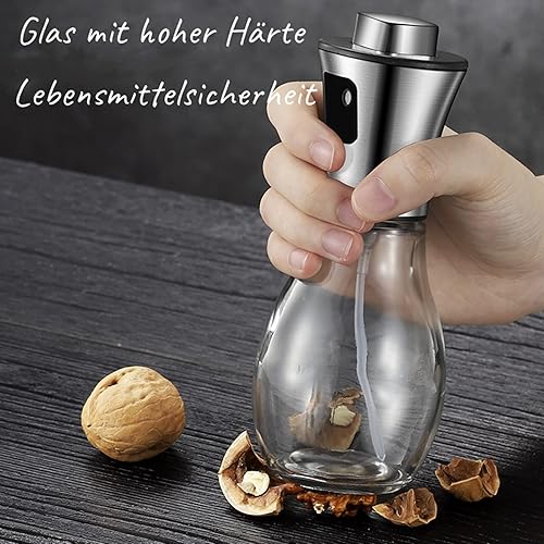 Miniatura 5 de Auyeetek Pulverizador de aceite para cocinar botella de aceite de vidrio apto para alimentos acero inoxidable espray de aceite para cocinar espray