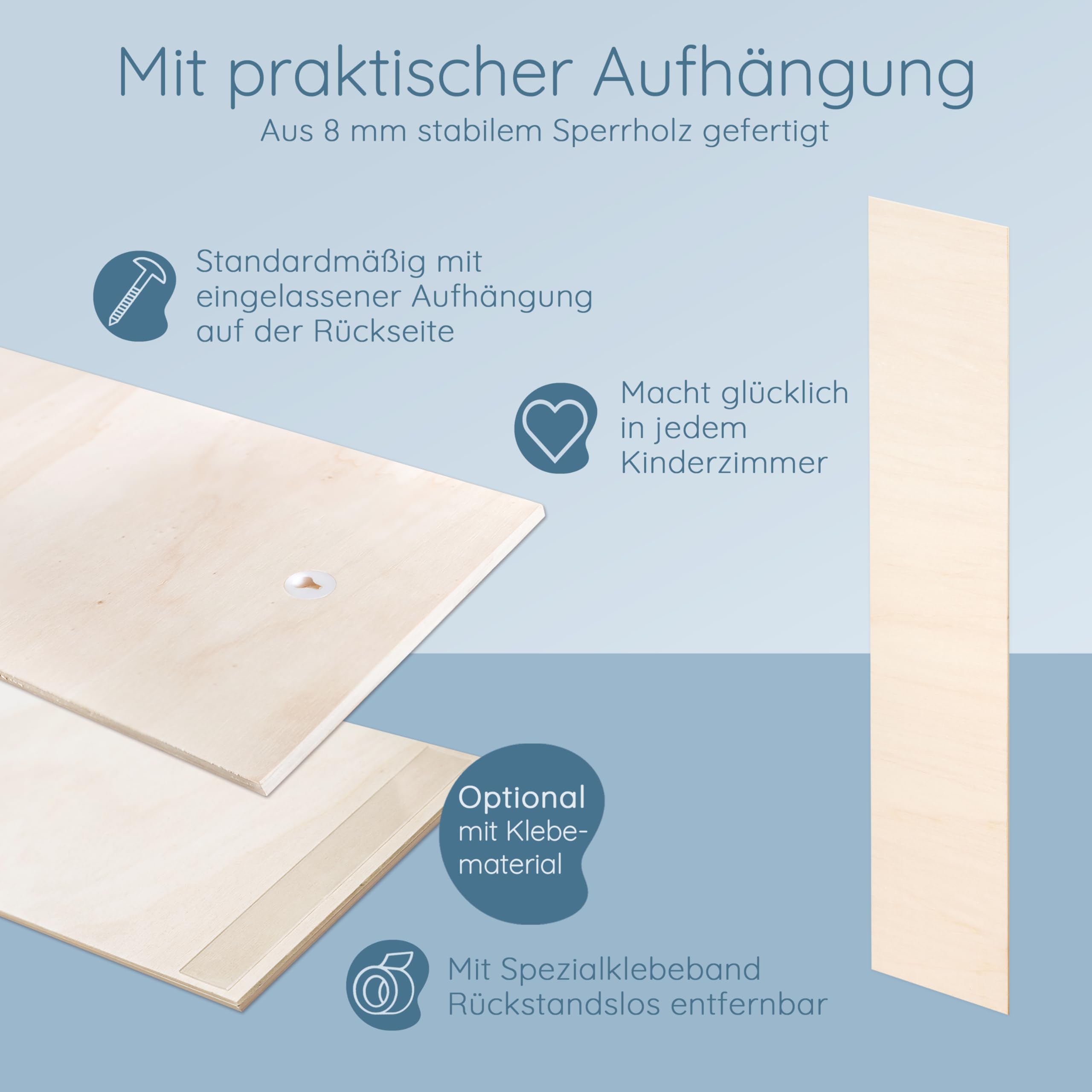 Bärenfreunde® - Personalisierte Messlatte Kind Holz zum Kleben oder Aufhängen - Skala 70-140cm - Süße Dekoration für Baby- & Kleinkinderzimmer (Kinder 70-140cm, Löwe)