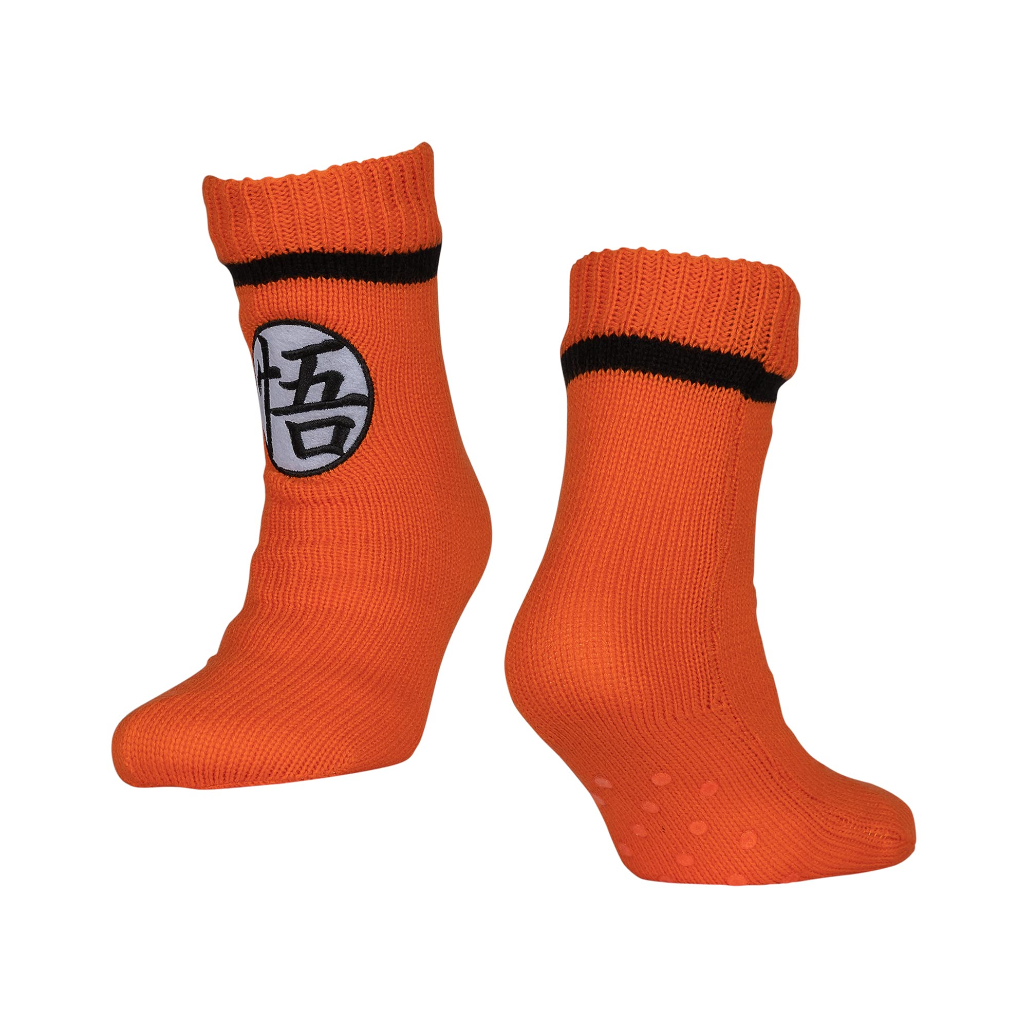 Bioworld Dragon Ball Z Chaussons confortables et moelleux pour enfants, Orange