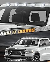 Vista 6 de HERCOO 5 piezas de luces de techo con lentes ahumadas para cabina, luces de marcha con lente transparente LED, conjunto con arnés de cables