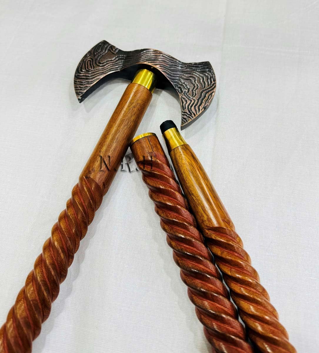Bastón de madera con mango de latón | Bastón hecho a mano | Bastones decorativos | Bastón para hombre y mujer activo