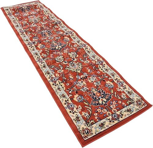 Miniatura 5 de Unique Loom Kashan Collection - Alfombra tradicional con diseño floral, color negro