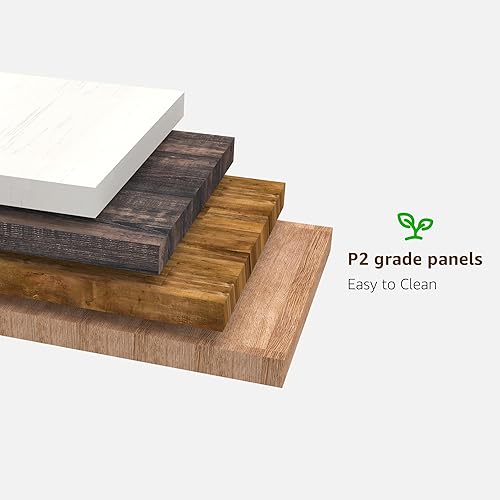 Miniatura 7 de OKD Mesa de café de 48" moderna estilo casa de campo, mesa de madera para sala de estar con cajón de almacenamiento oculto, mesas centrales