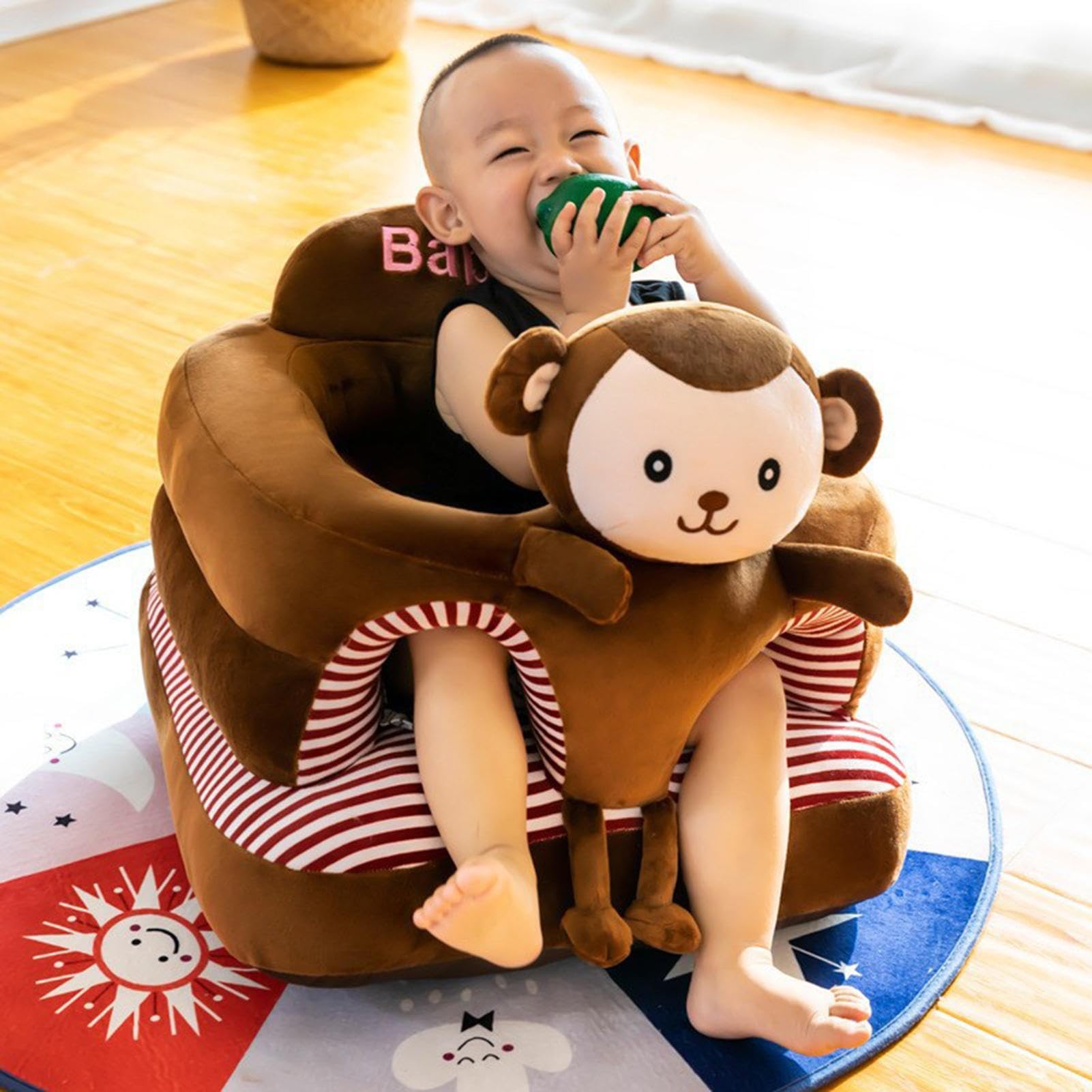 Siège de Soutien Pour Bébé, Support de Siège En Forme D'animal, Support de Sièges de Canapé Animal Anti-chute, Remplaçable Doux Coussin Bebe Assis Canapé pour Filles Et Garçons
