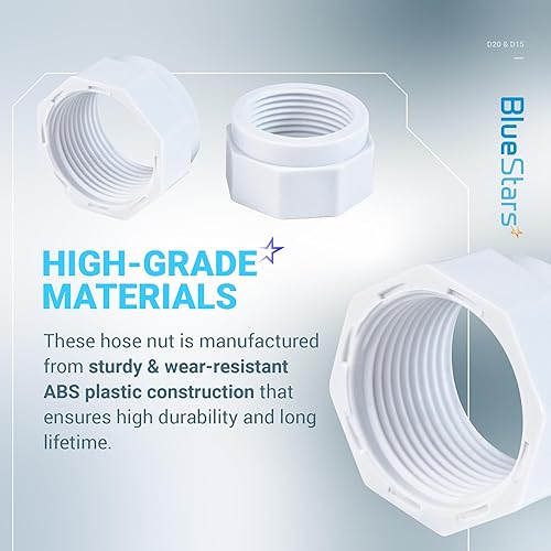 Miniatura 5 de BlueStars Kit de manguera de limpieza de piscina D20 giratoria y kit de tuerca de manguera D15 de repuesto para limpiadores de piscinas Zodiac