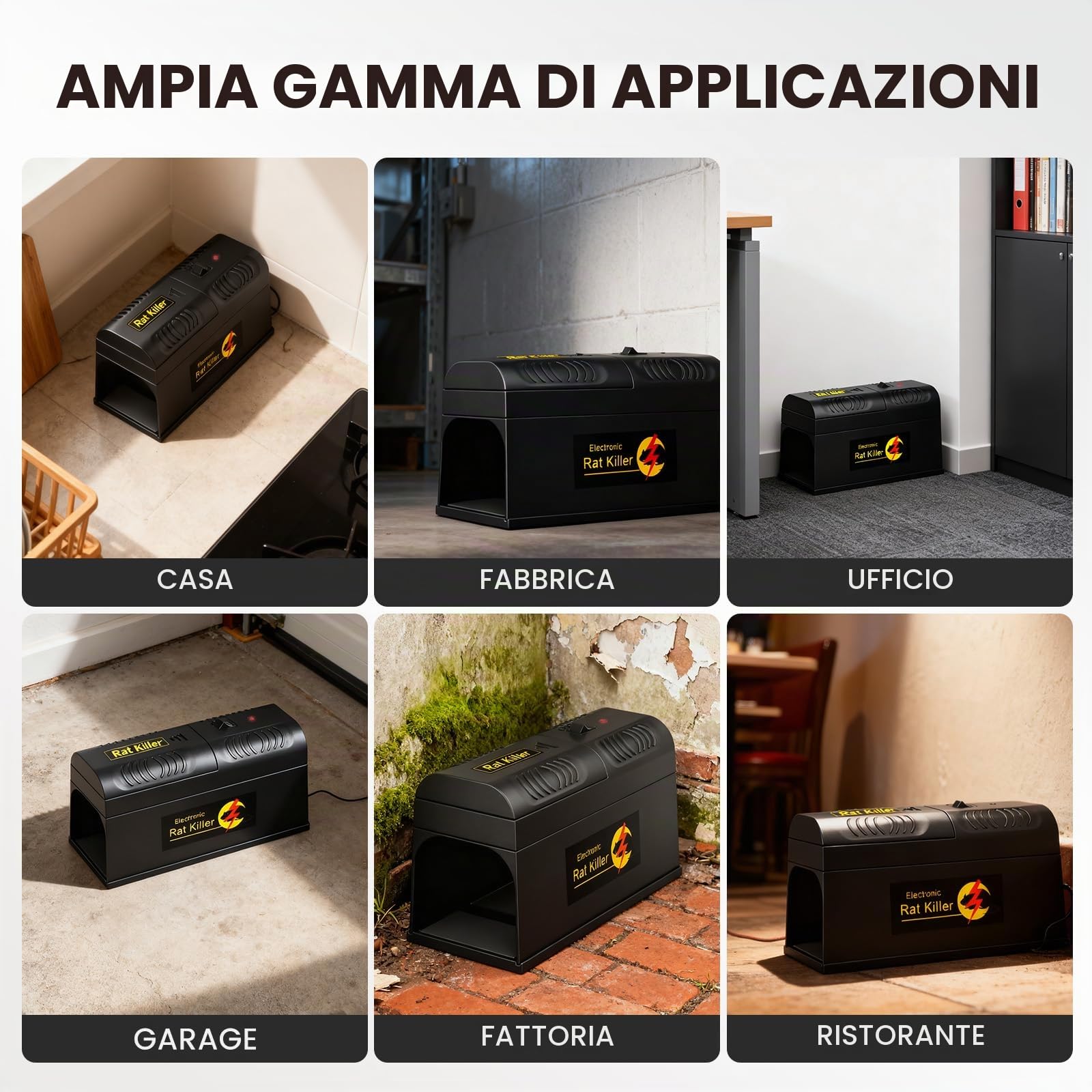 Trappola per Topi Elettrica, Versione Trappola Elettrica per topi 6000-8000 V, Alta Tensione per Uccidere i topi all'istante, Trappola Topi Elettrica Interno, per una casa senza parassiti