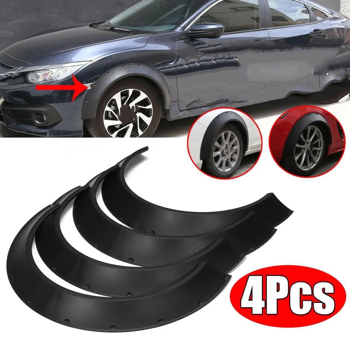 Élargisseur De l'aile Voiture Lot De 4 Élargisseurs d'ailes De Voiture Universels Extra Larges De 9,9 Cm pour Passages De Roue Protecteur Sourcil Roue