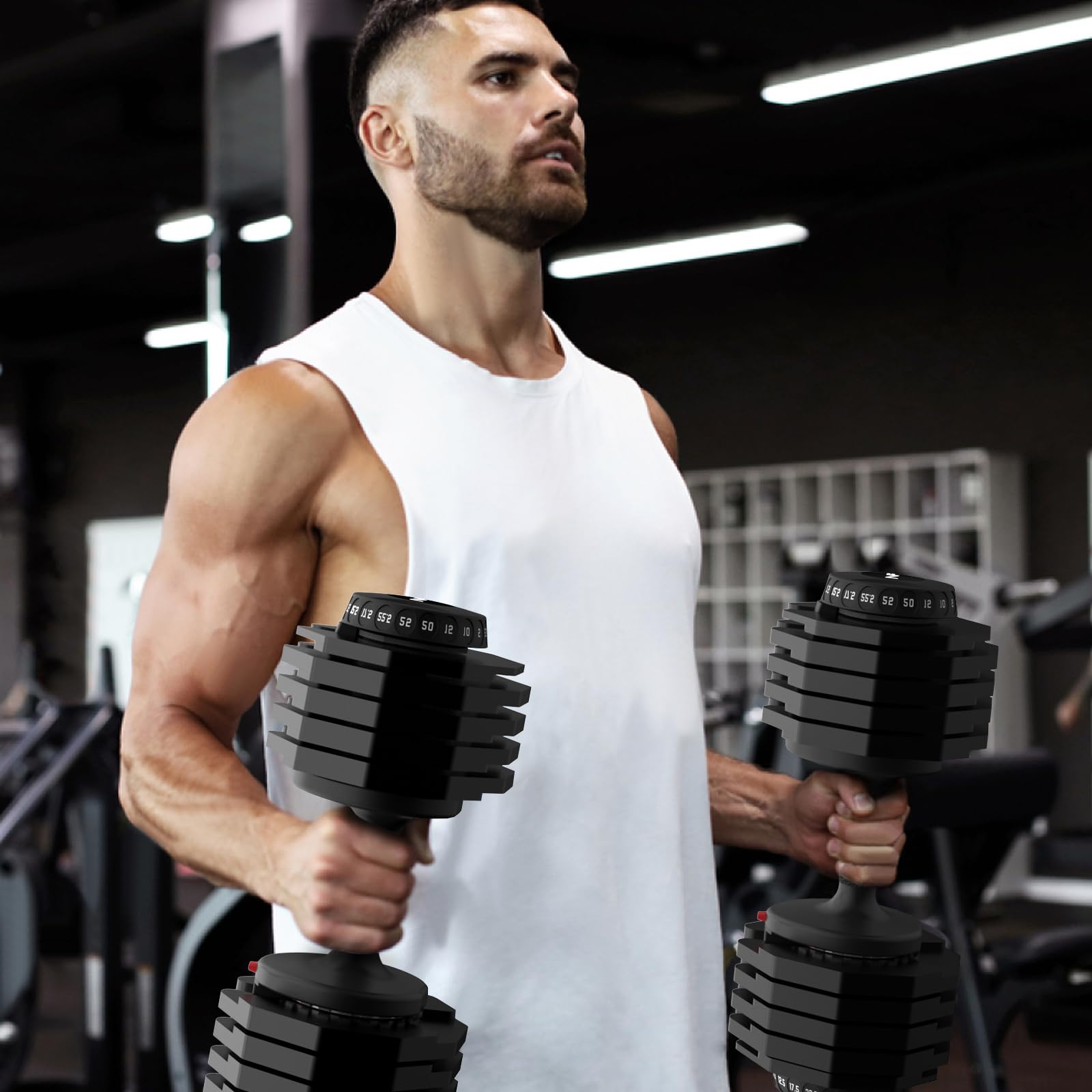 24kg/25kg Verstellbare Hanteln, Einstellbare Platzsparende Hanteln mit Rutschfestem Griff, Workout Fitness Hantel für Körpertraining
