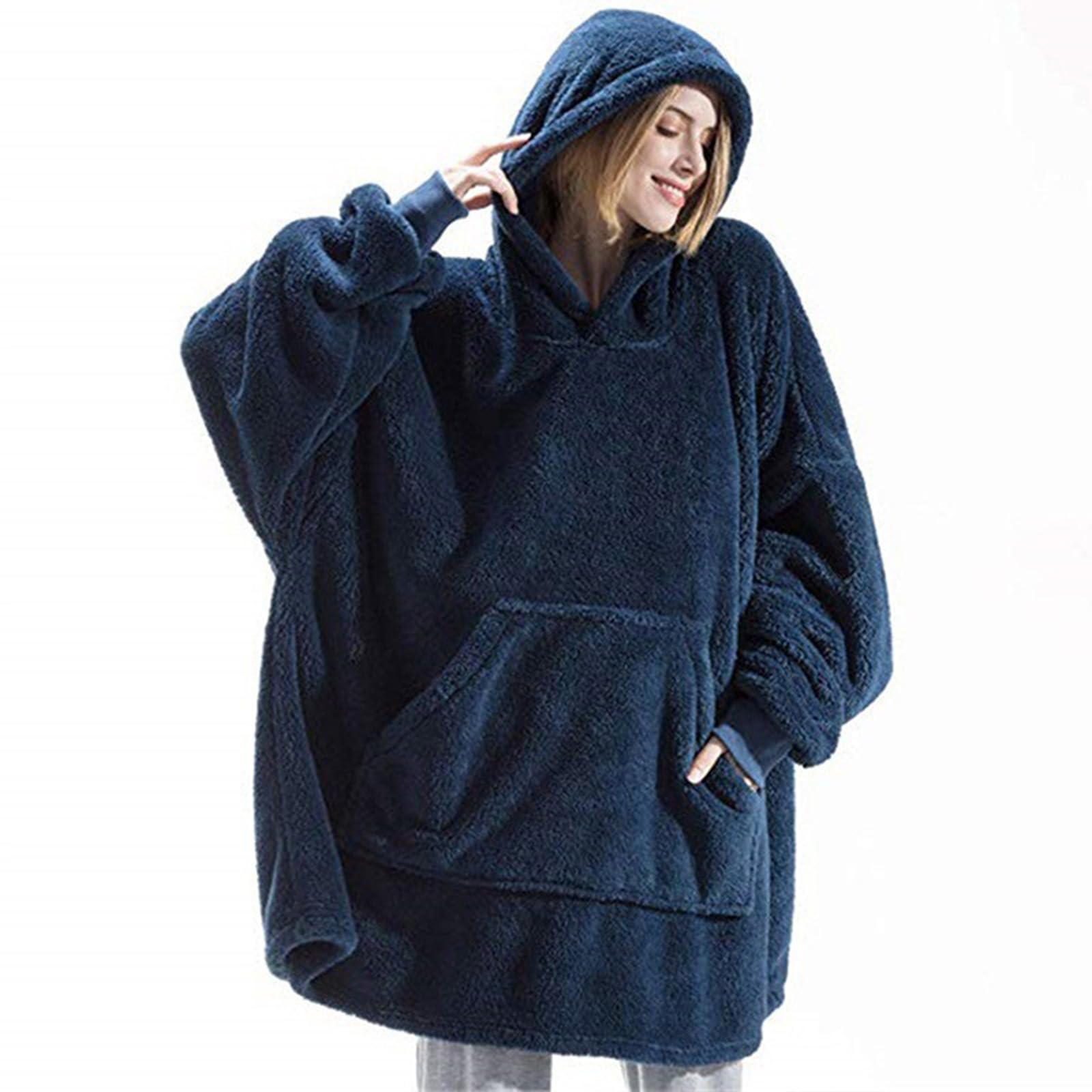Wearable Blanket Hoodie for Adult, Oversized Blanket Hoodie with Pocket — view 8
