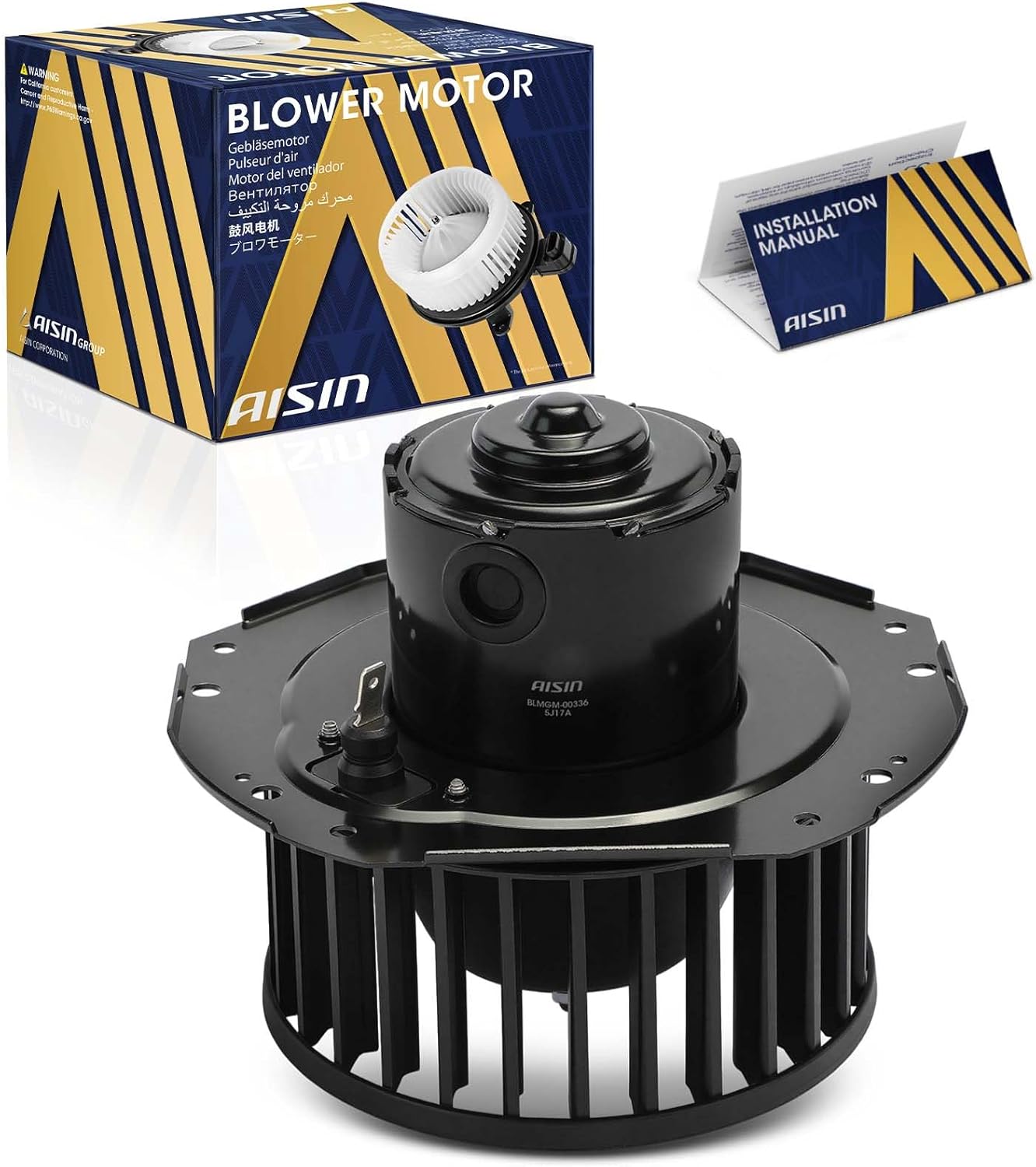 AISIN AFTERMARKET BLMGM-00336 HVAC Blower Motor with Wheel Assembly - Compatible with Chevrolet Impala 1980-1985, Camaro 1982-1992, Caprice 1980-1990, Buick Regal 1982-1987, GMC G15 1976-1977