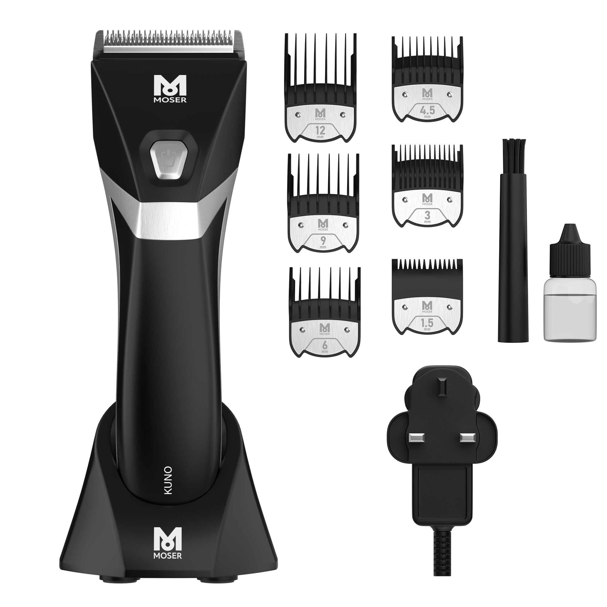 Moser Kuno Professional Cordless Clipper for Men (Made in Germany) | Universal Magic Blade with Powerful Brushless Motor | Durable Li-Ion Battery | Removable Blade (1887-0150)