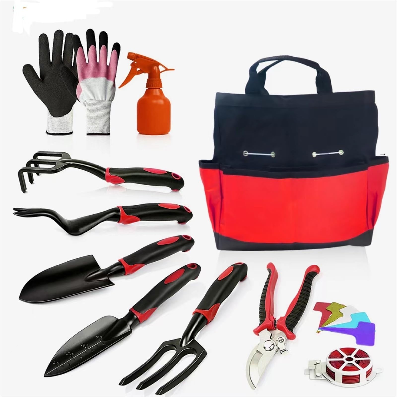 Set di attrezzi da giardinaggio da 11 pezzi – Attrezzi da giardinaggio in alluminio resistente con custodia, regali per il giardinaggio per donne e nonne,