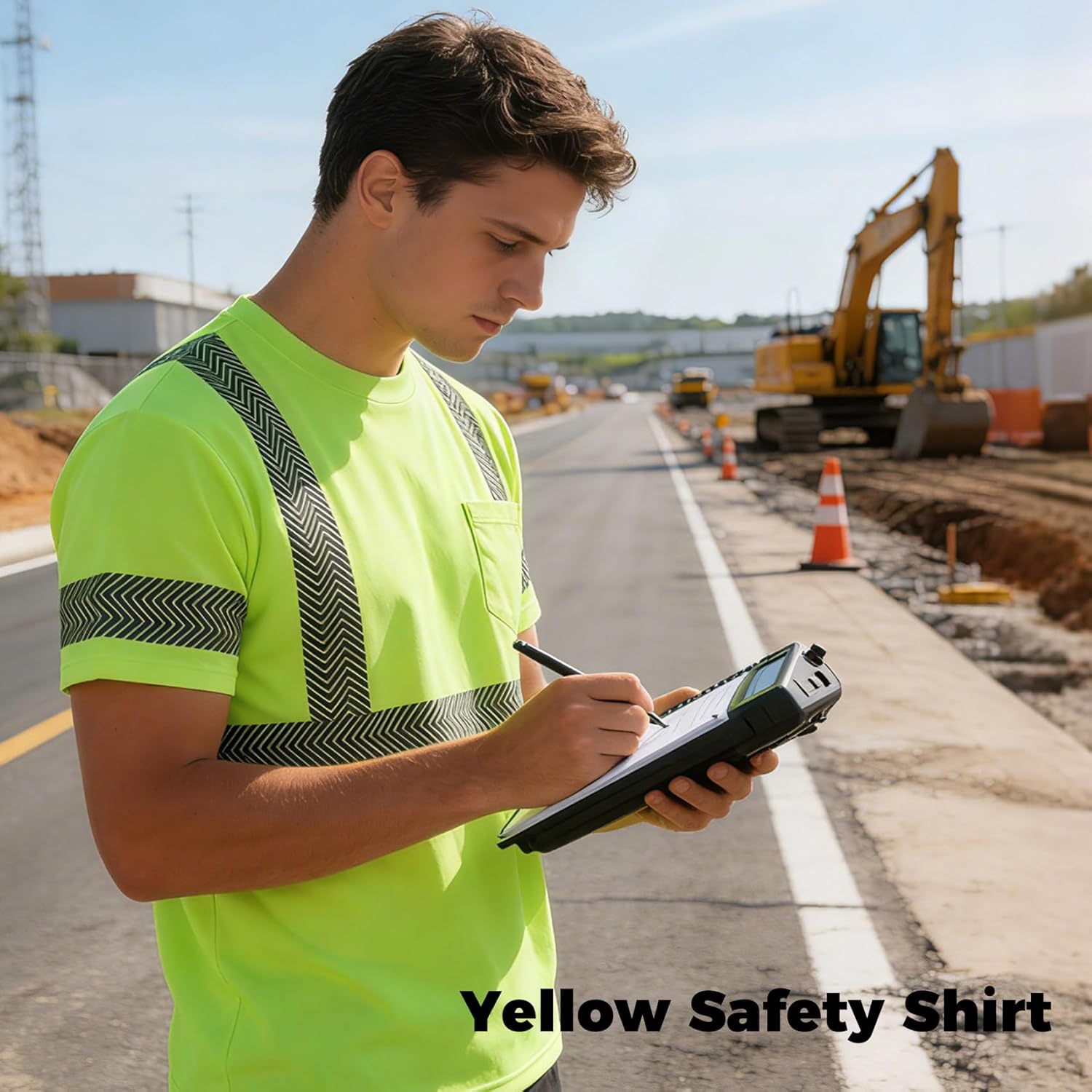 VENDACE Hi Vis Reflective Safety Cooling Shirts for Men Class 3 High Visibility Construction Work T Shirt Quick Dry