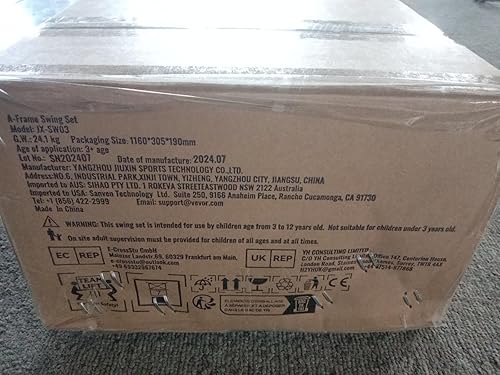 Miniatura 15 de VEVOR Juegos de columpios para patio trasero, con 1 asiento de columpio de platillo, 2 asientos de columpio de cinturón, juego de columpio de